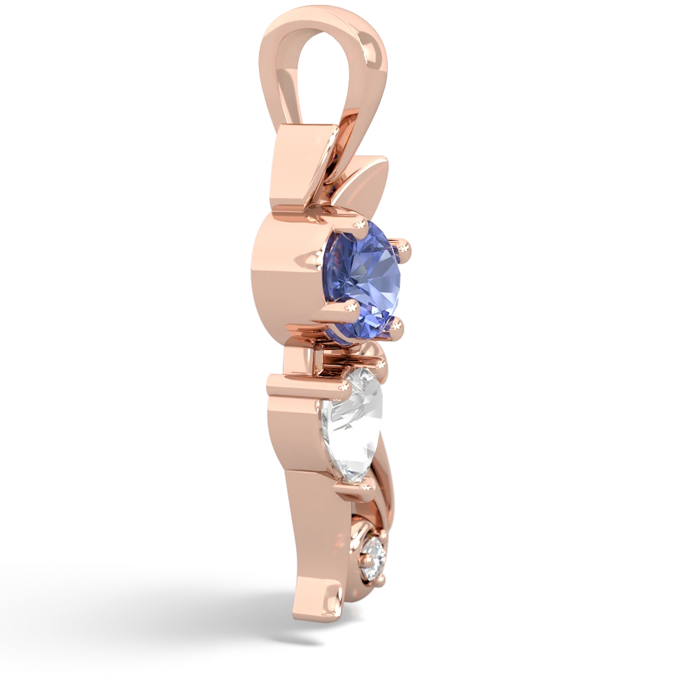 Tanzanite Kitten 14K Rose Gold pendant P5780