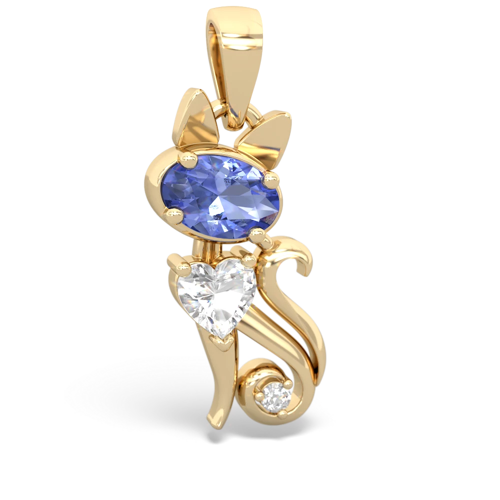 Tanzanite Kitten 14K Yellow Gold pendant P5780