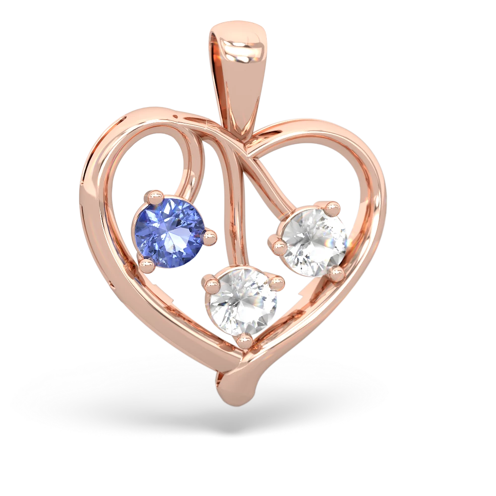 Tanzanite Glowing Heart 14K Rose Gold pendant P2233