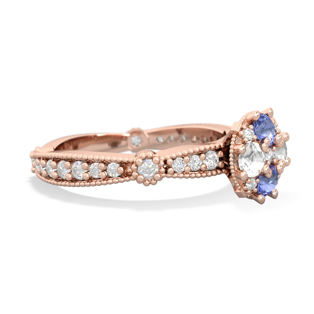 Tanzanite Sparkling Tiara Cluster 14K Rose Gold ring R26293RD