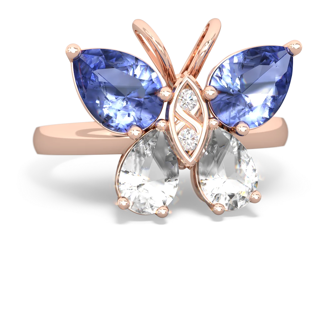 Tanzanite Butterfly 14K Rose Gold ring R2215