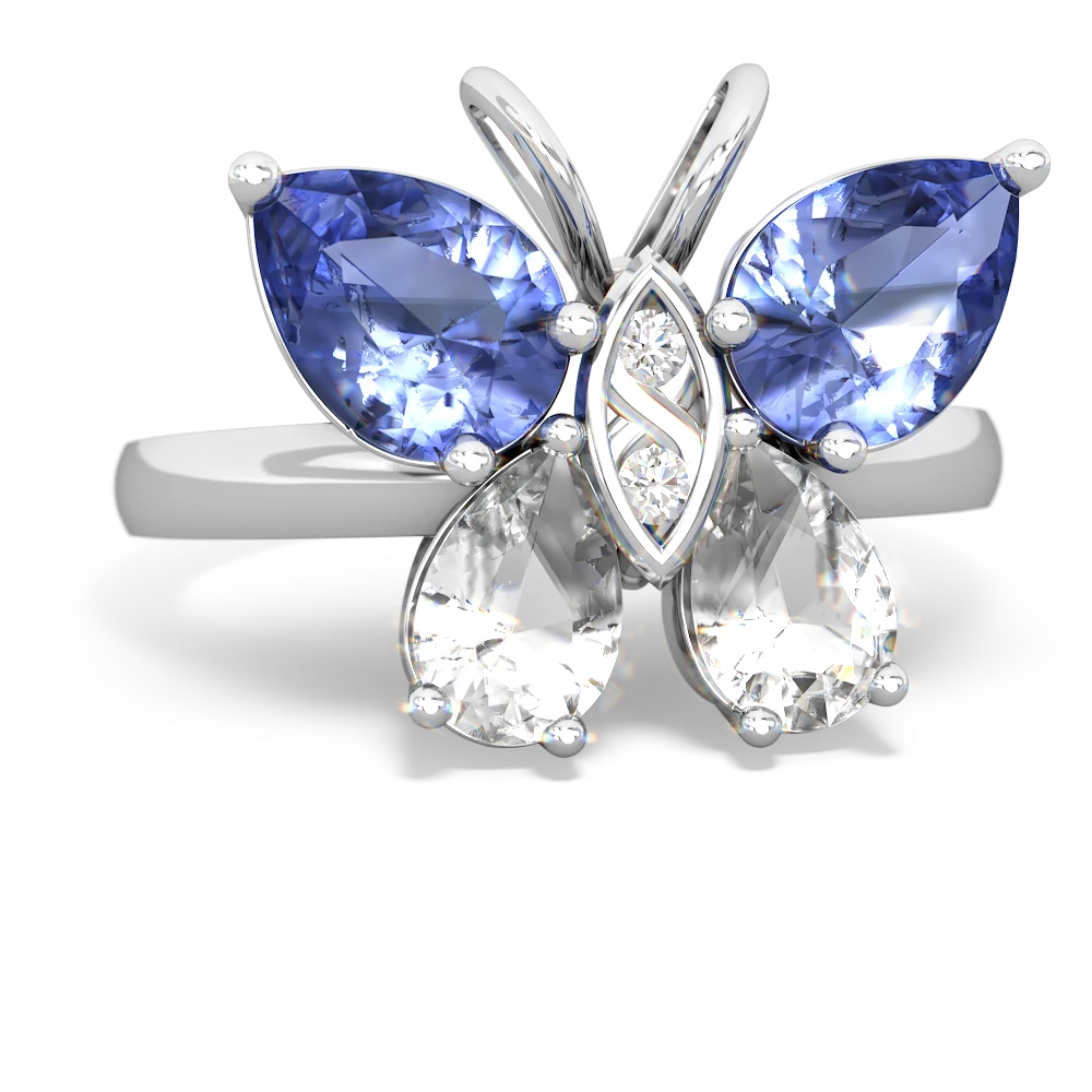 Tanzanite Butterfly 14K White Gold ring R2215