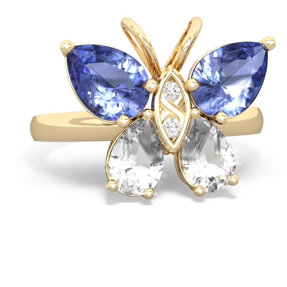 Tanzanite Butterfly 14K Yellow Gold ring R2215