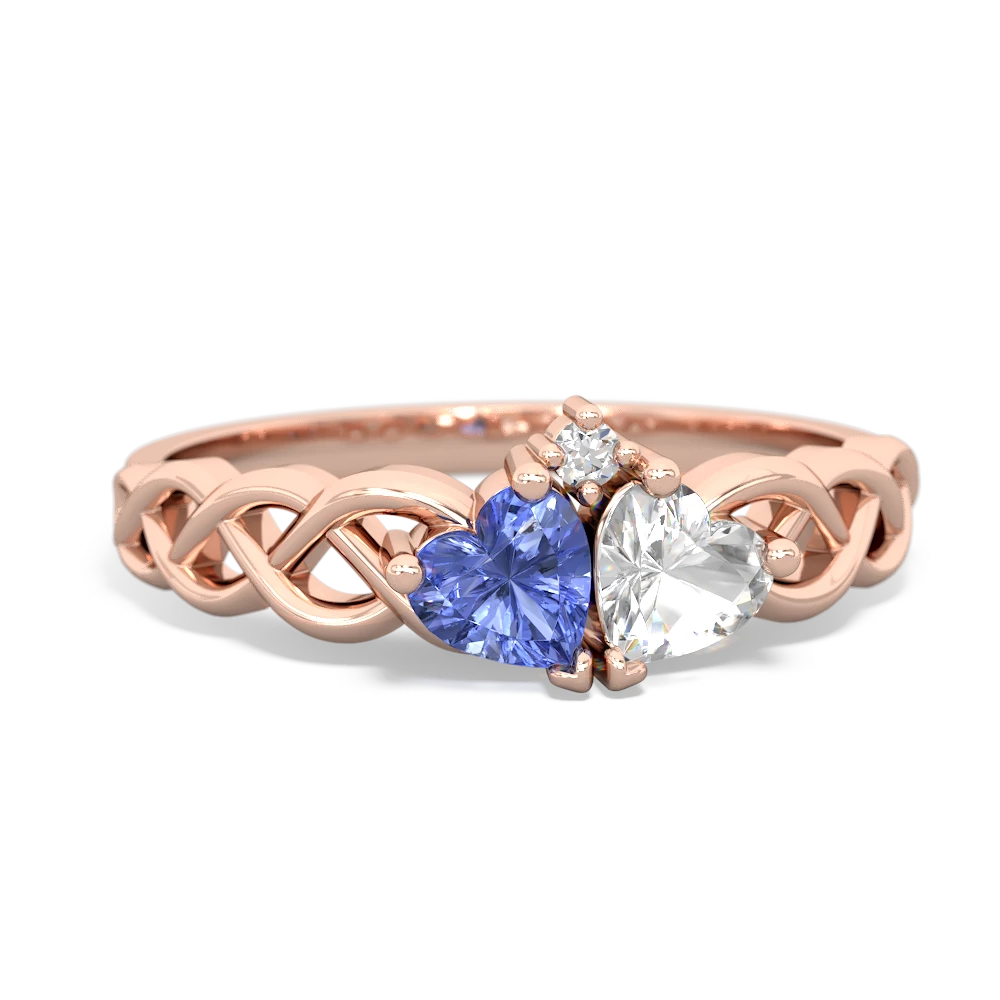 Tanzanite Heart To Heart Braid 14K Rose Gold ring R5870