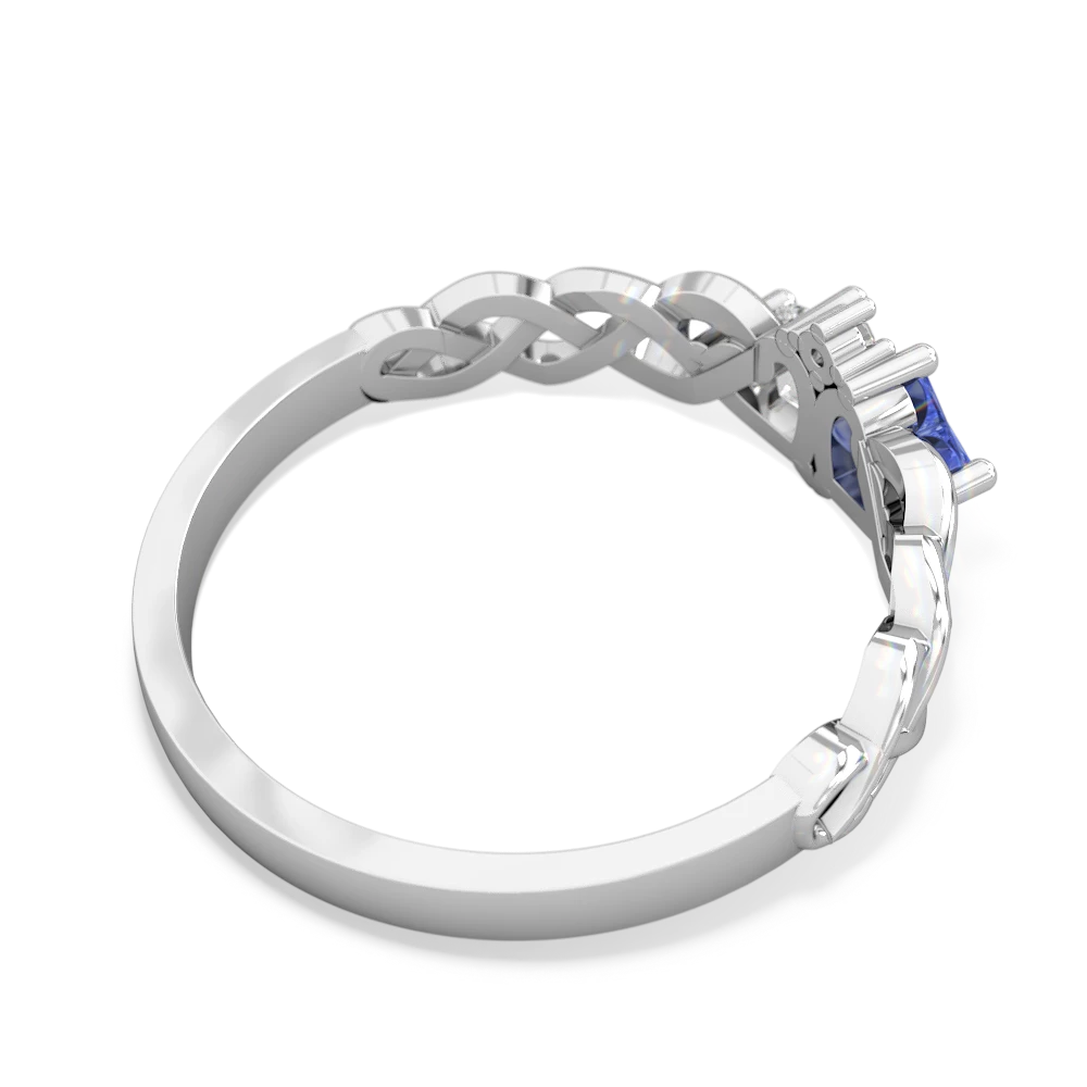 Tanzanite Heart To Heart Braid 14K White Gold ring R5870