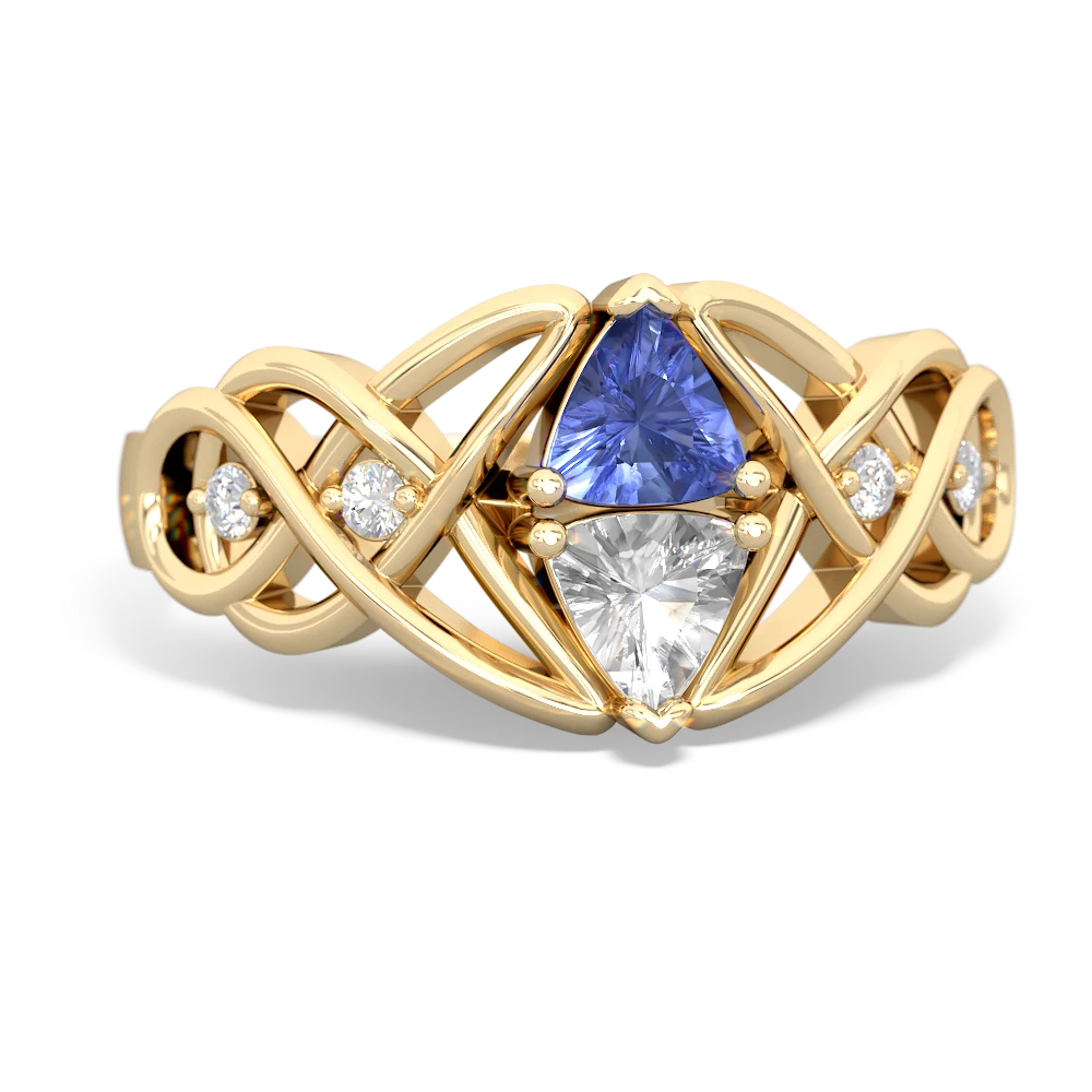 Tanzanite Keepsake Celtic Knot 14K Yellow Gold ring R5300