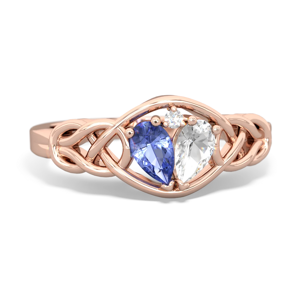 Tanzanite Celtic Love Knot 14K Rose Gold ring R5420