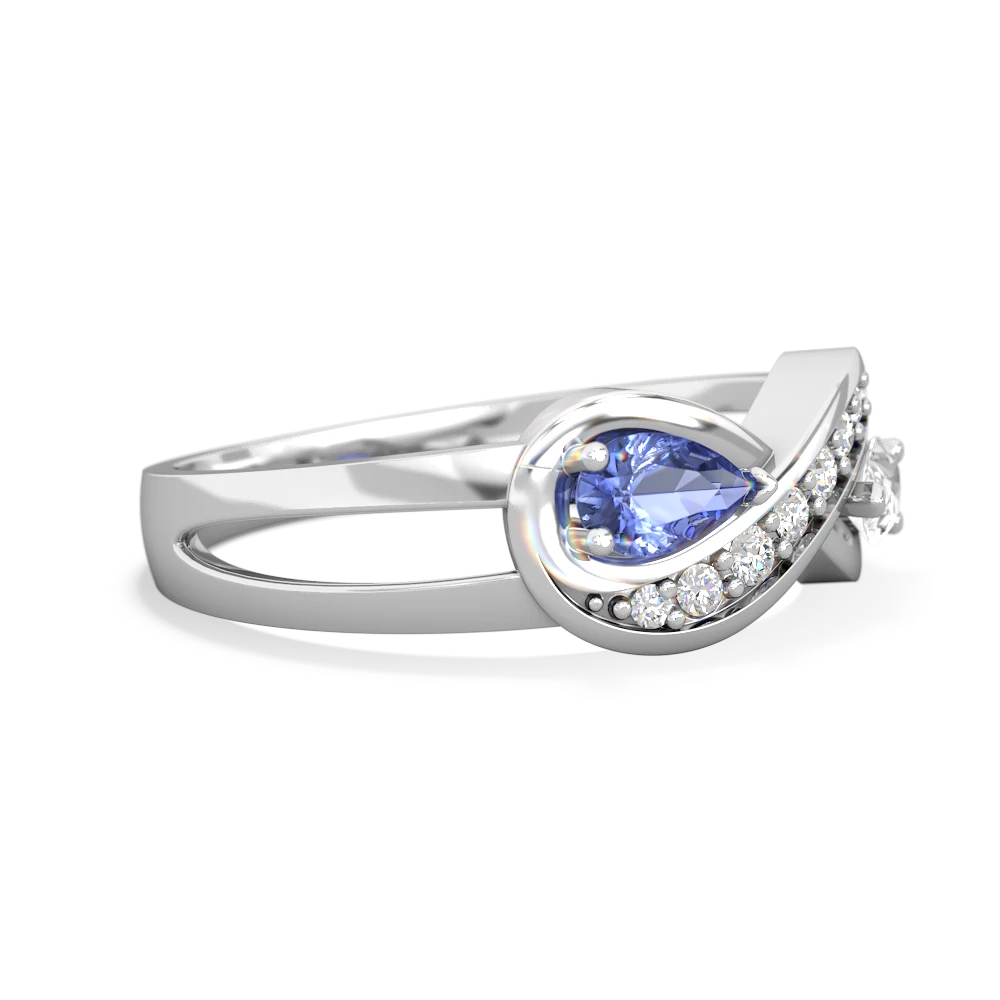 Tanzanite Diamond Infinity 14K White Gold ring R5390