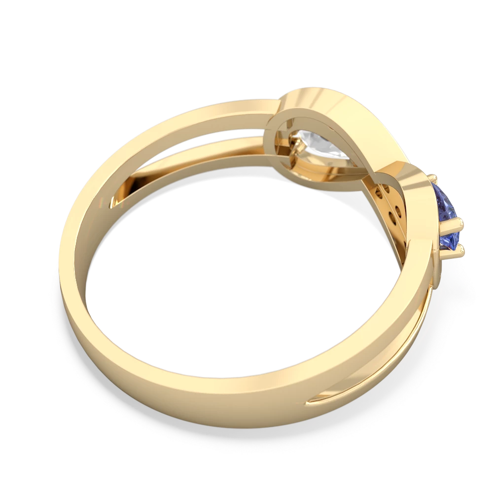 Tanzanite Diamond Infinity 14K Yellow Gold ring R5390