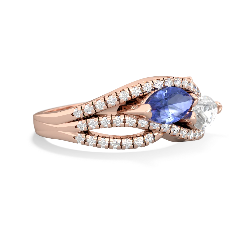 Tanzanite Diamond Rivers 14K Rose Gold ring R3070