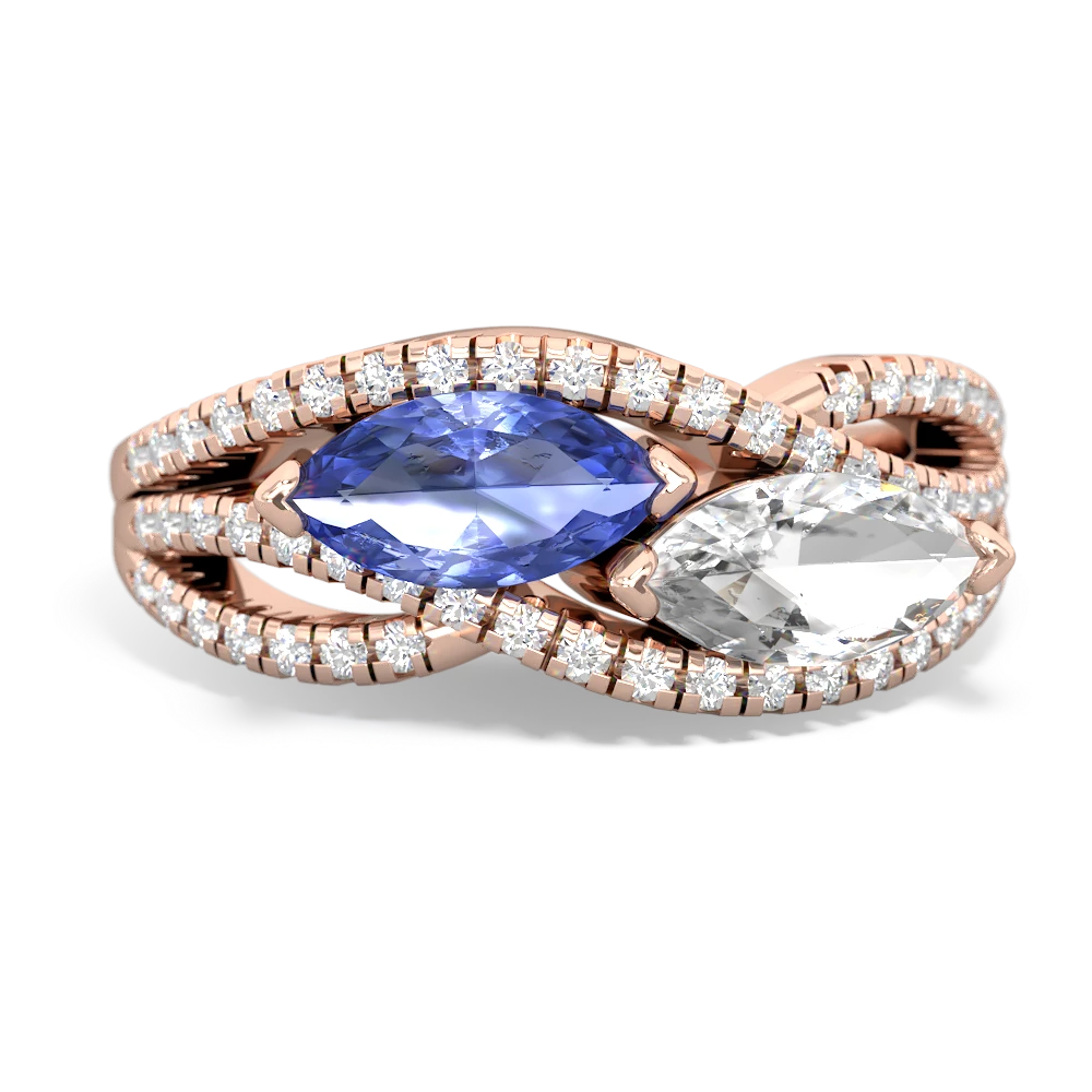 Tanzanite Diamond Rivers 14K Rose Gold ring R3070