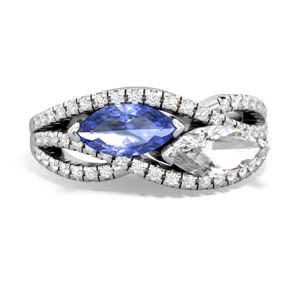 Tanzanite Diamond Rivers 14K White Gold ring R3070