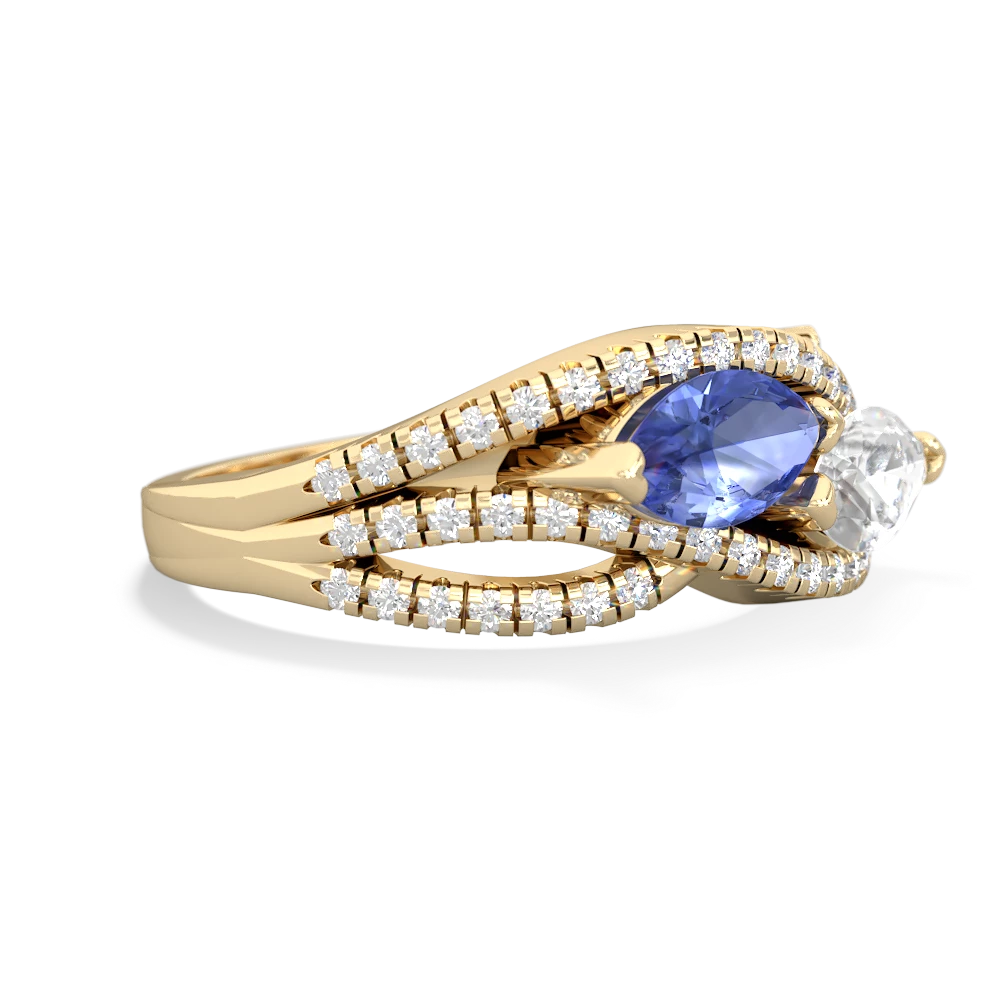 Tanzanite Diamond Rivers 14K Yellow Gold ring R3070