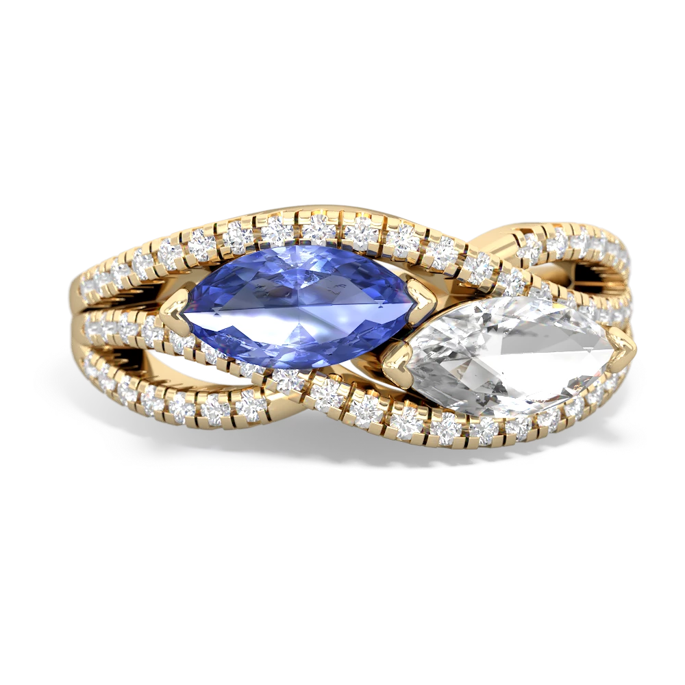 Tanzanite Diamond Rivers 14K Yellow Gold ring R3070