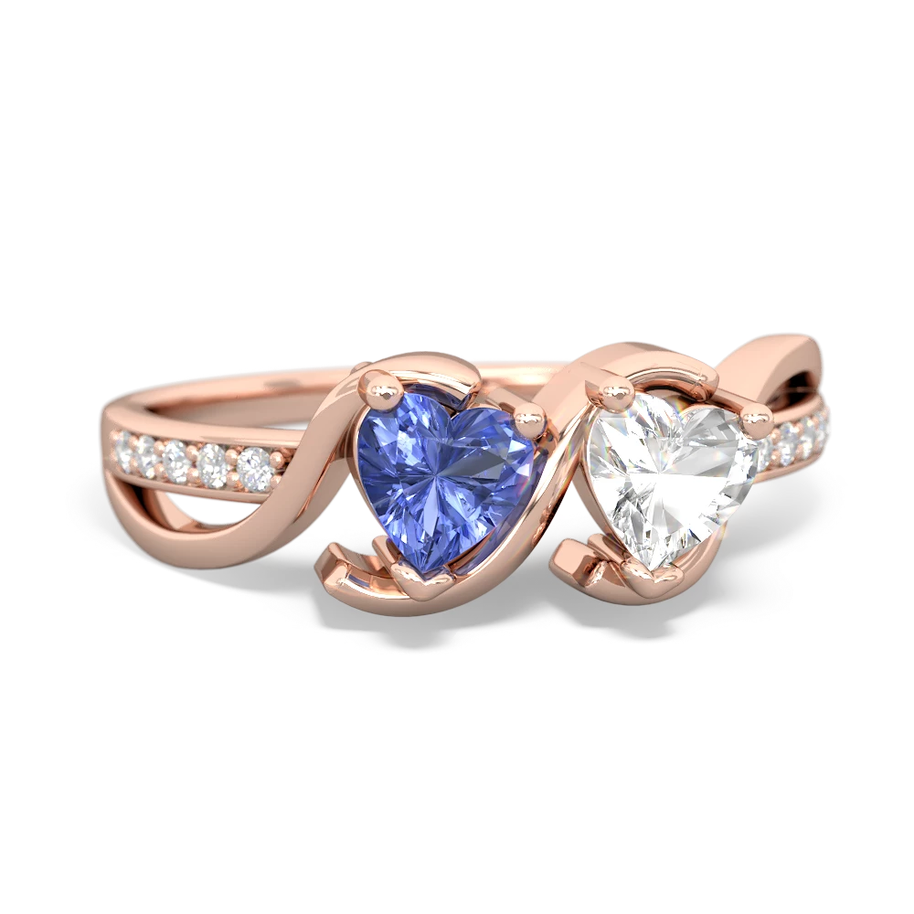 Tanzanite Side By Side 14K Rose Gold ring R3090