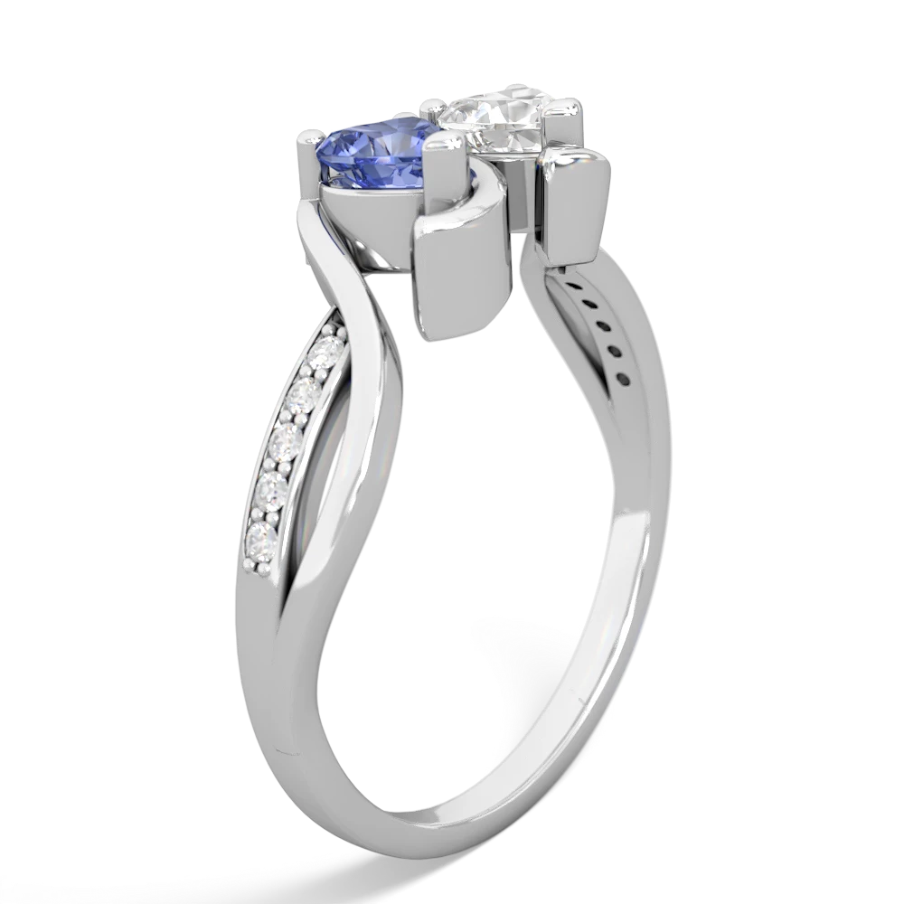 Tanzanite Side By Side 14K White Gold ring R3090