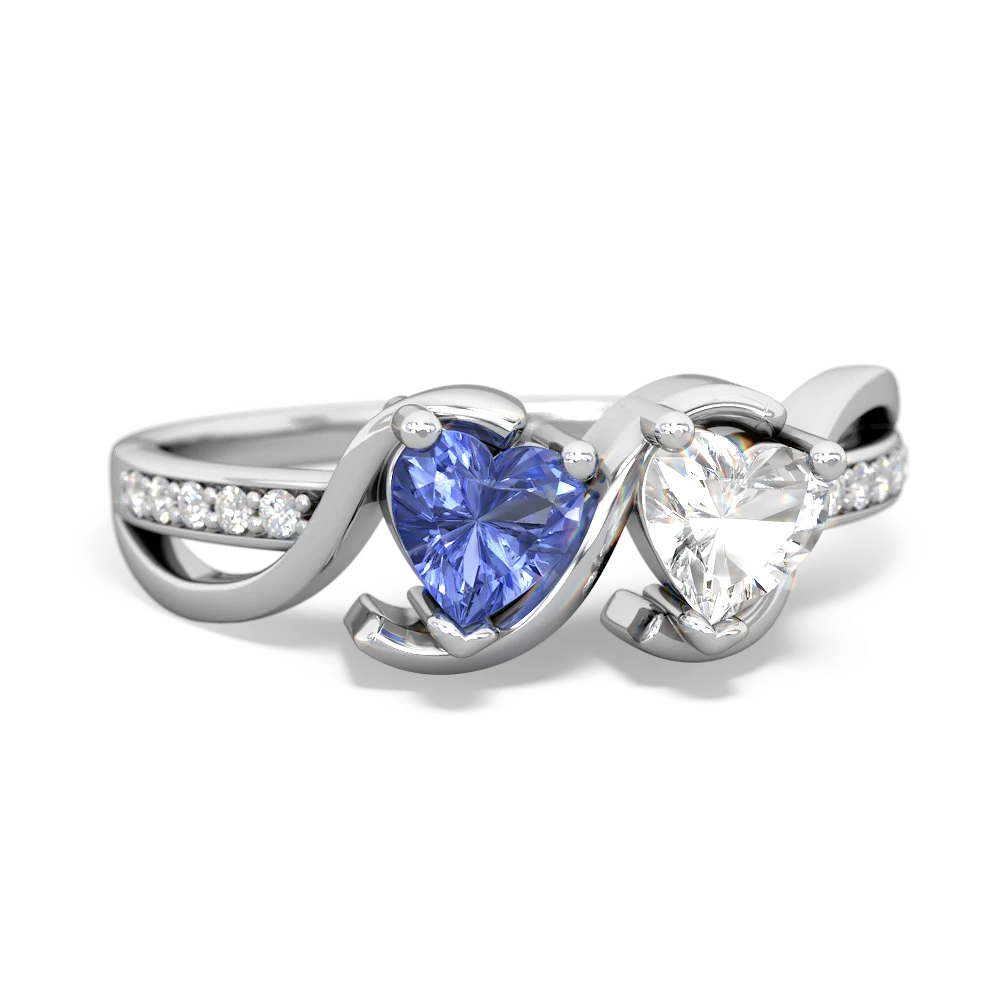 Tanzanite Side By Side 14K White Gold ring R3090