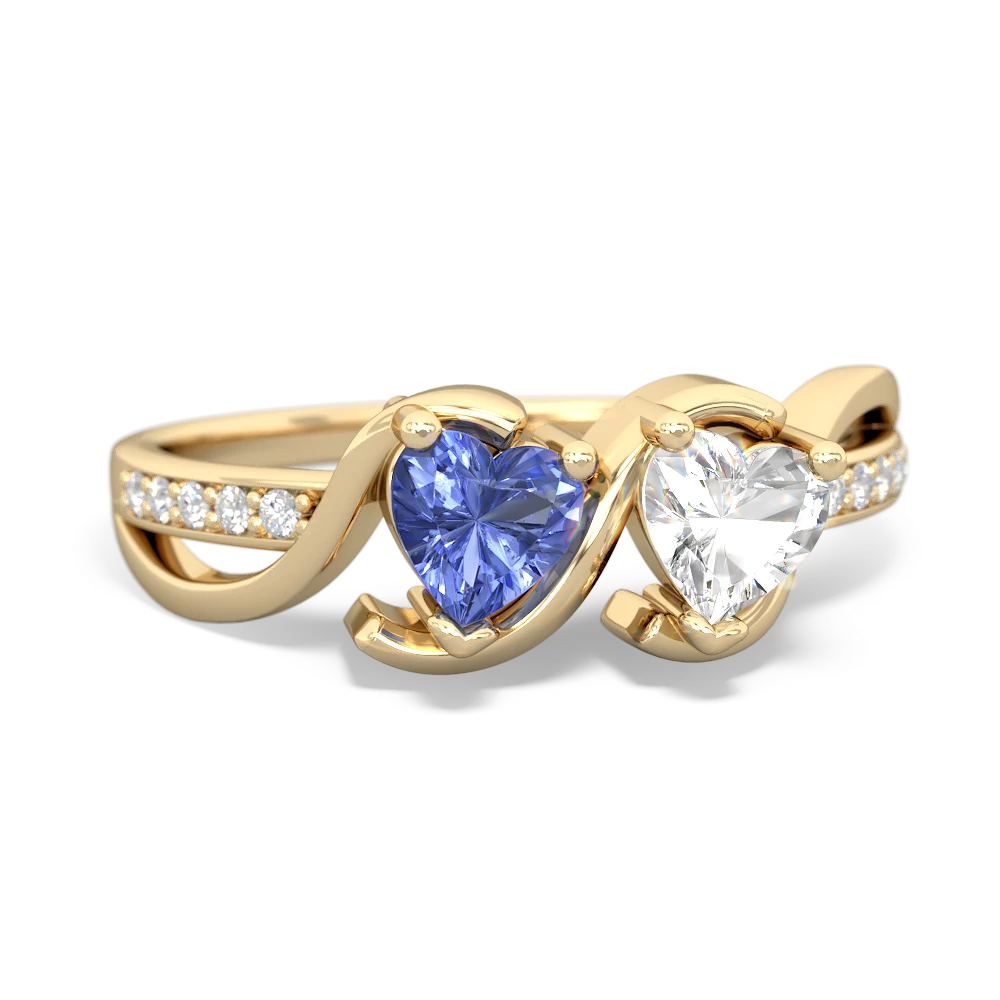 Tanzanite Side By Side 14K Yellow Gold ring R3090