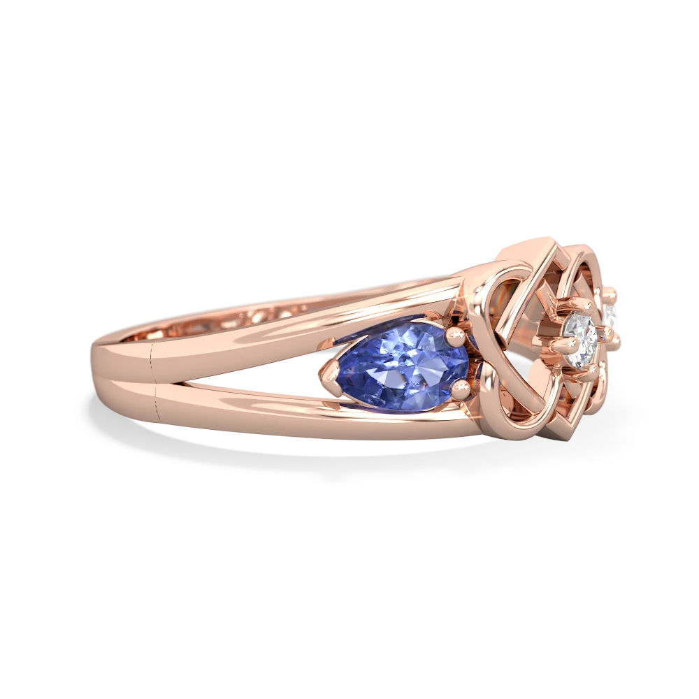 Tanzanite Hearts Intertwined 14K Rose Gold ring R5880