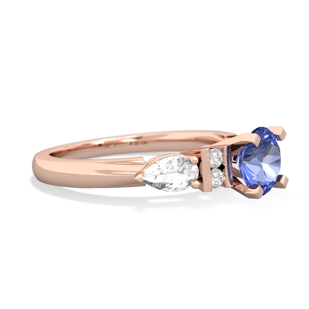 Tanzanite 6Mm Round Eternal Embrace Engagement 14K Rose Gold ring R2005