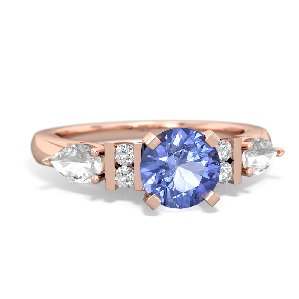 Tanzanite 6Mm Round Eternal Embrace Engagement 14K Rose Gold ring R2005