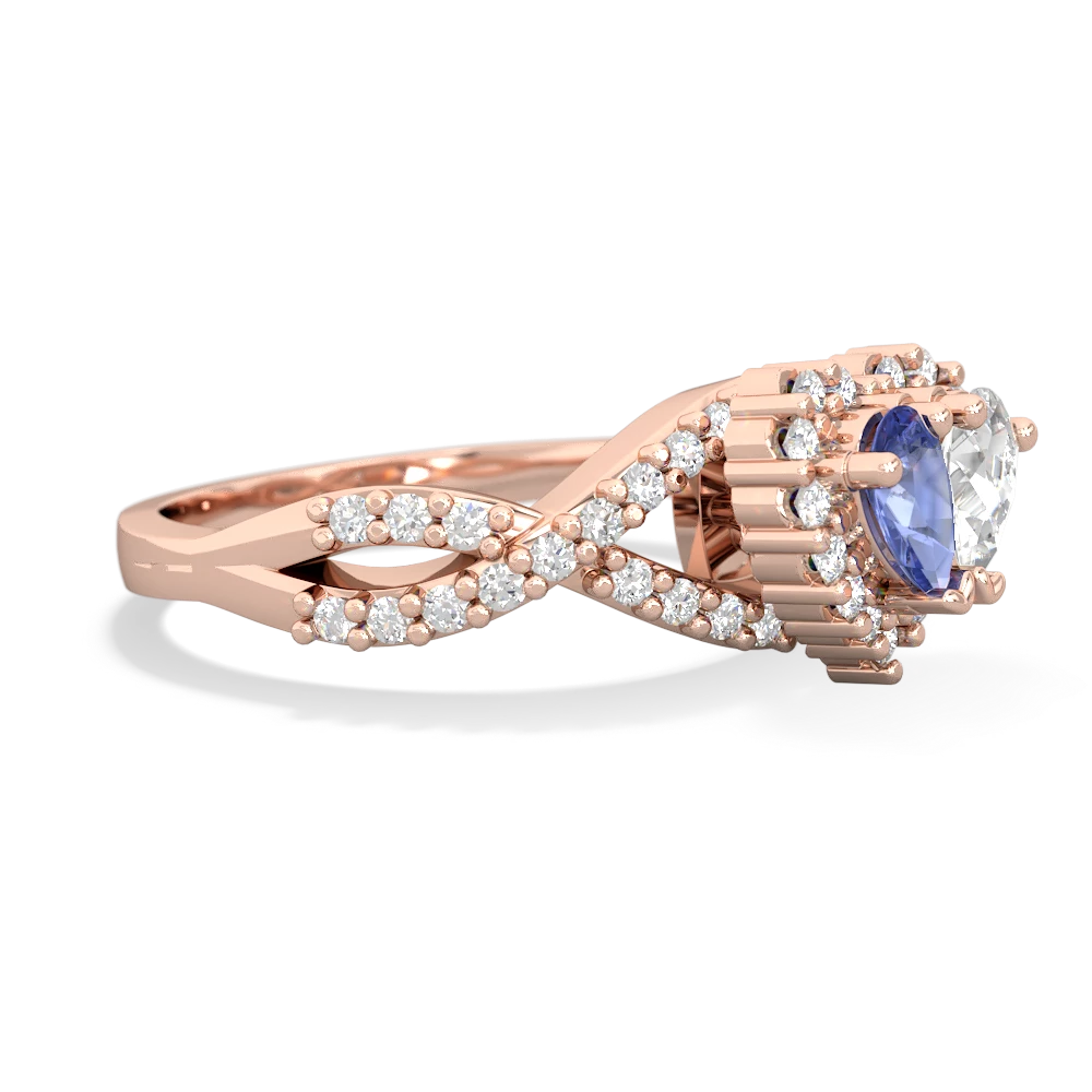 Tanzanite Diamond Twist 'One Heart' 14K Rose Gold ring R2640HRT