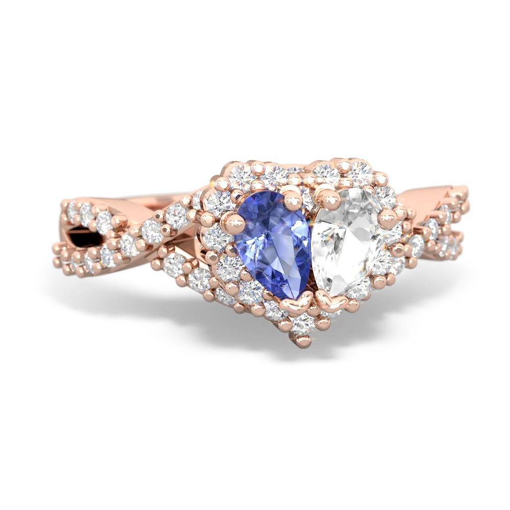 Tanzanite Diamond Twist 'One Heart' 14K Rose Gold ring R2640HRT