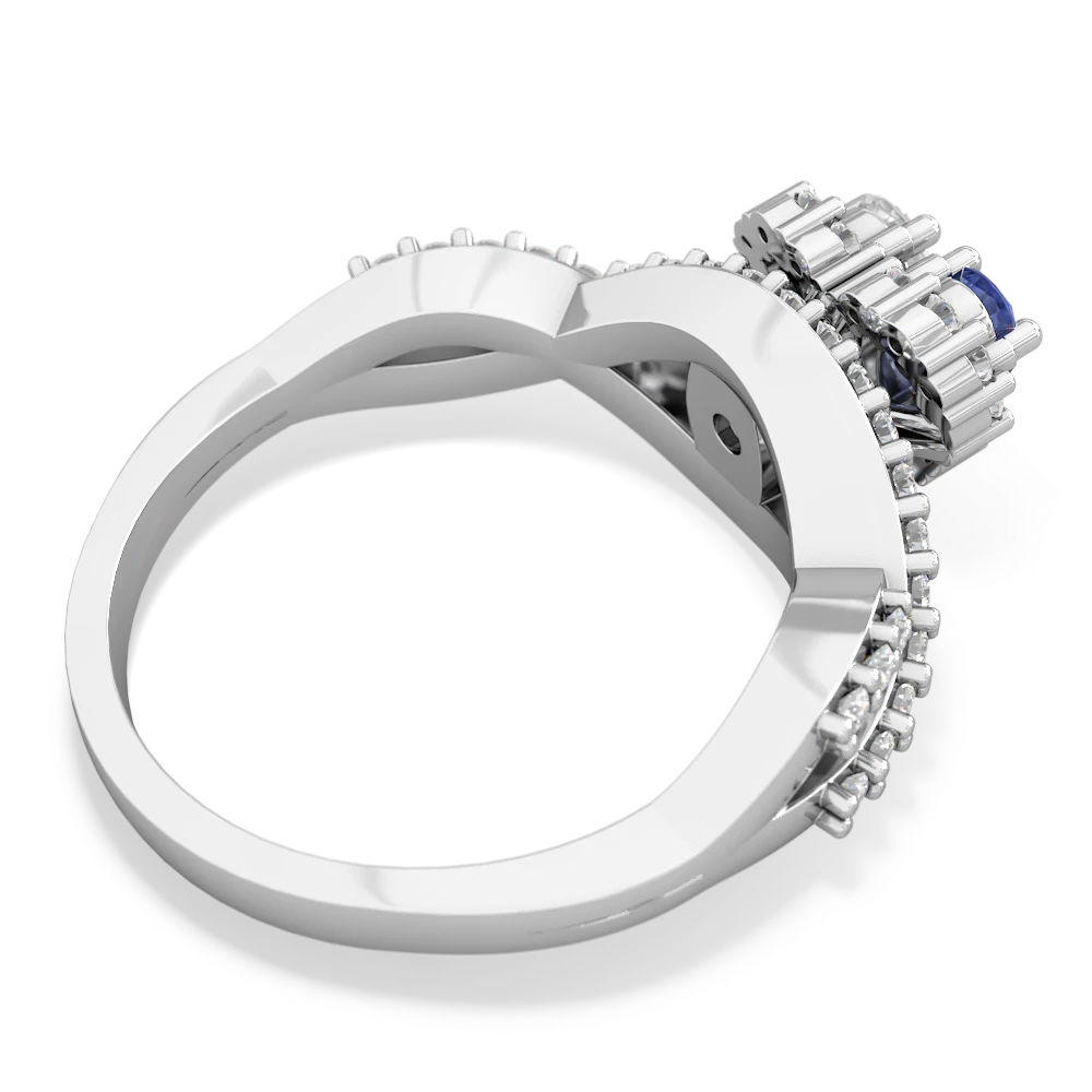 Tanzanite Diamond Twist 'One Heart' 14K White Gold ring R2640HRT