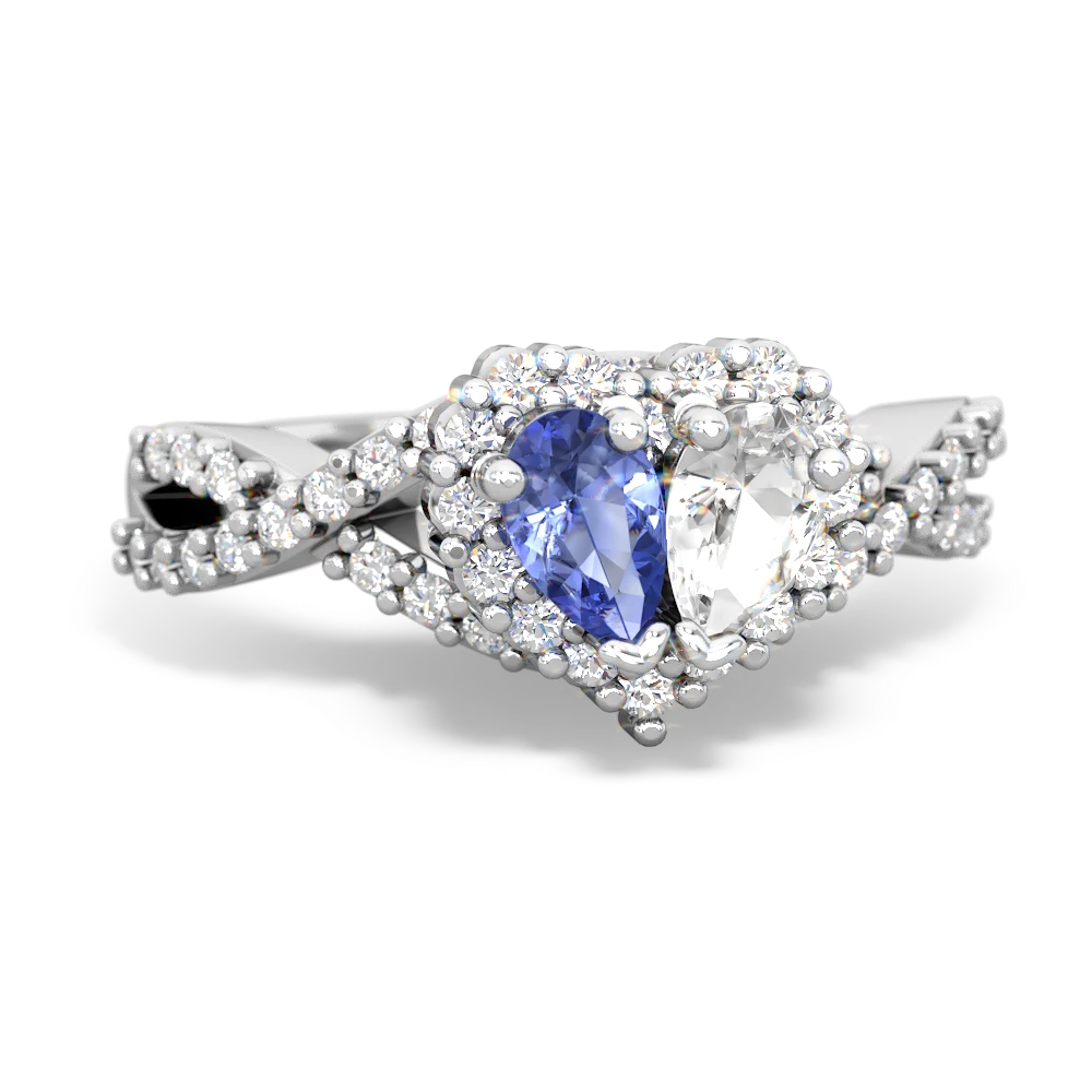 Tanzanite Diamond Twist 'One Heart' 14K White Gold ring R2640HRT