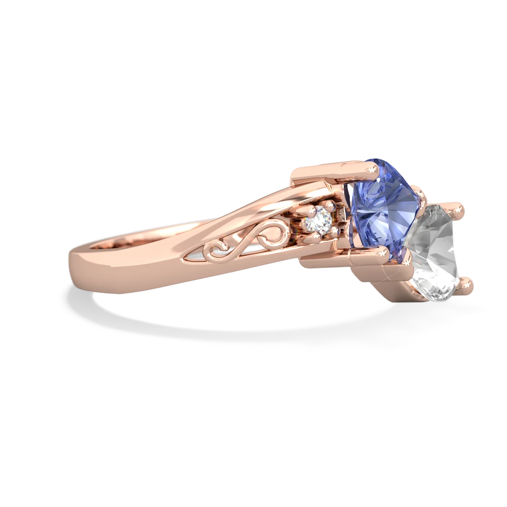 Tanzanite Snuggling Hearts 14K Rose Gold ring R2178