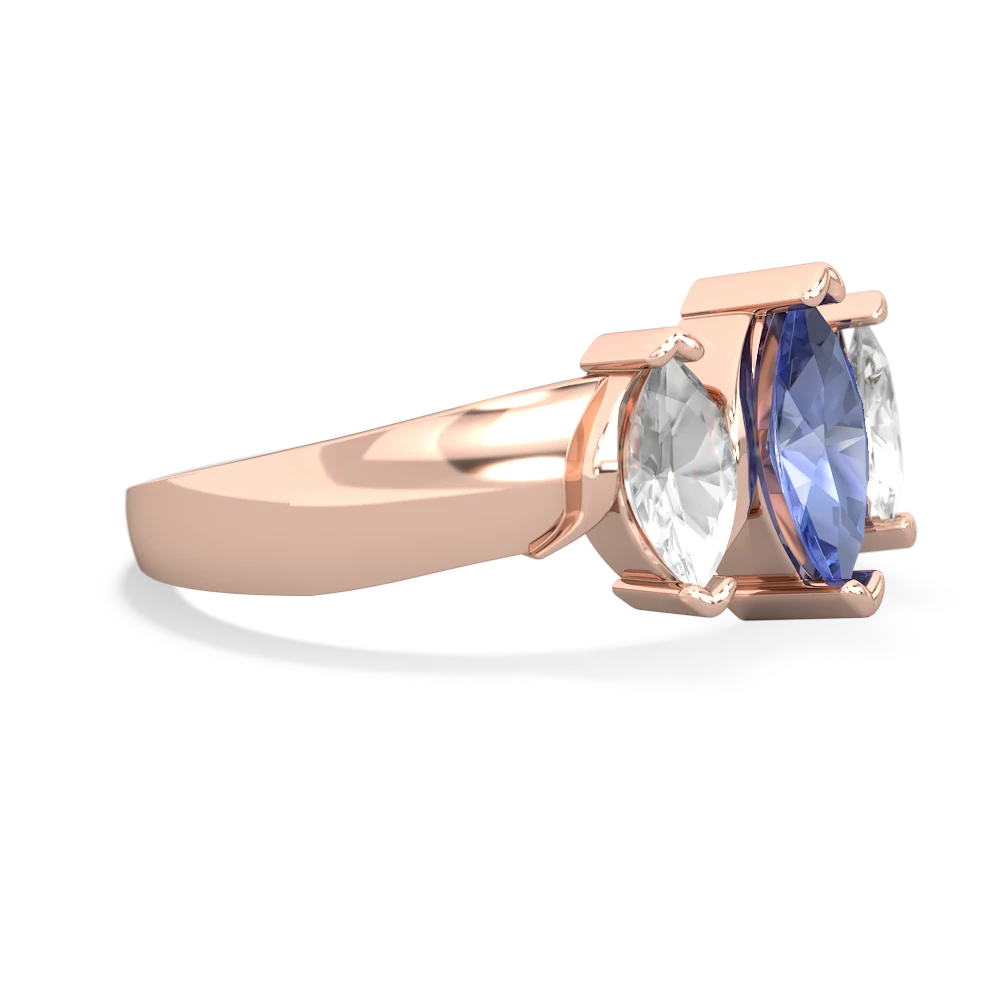 Tanzanite Three Peeks 14K Rose Gold ring R2433