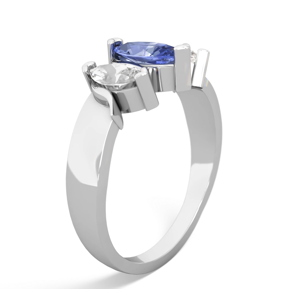 Tanzanite Three Peeks 14K White Gold ring R2433