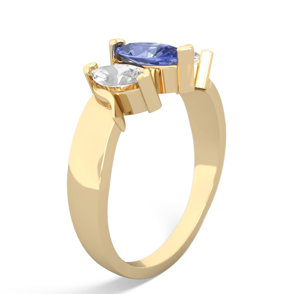 Tanzanite Three Peeks 14K Yellow Gold ring R2433