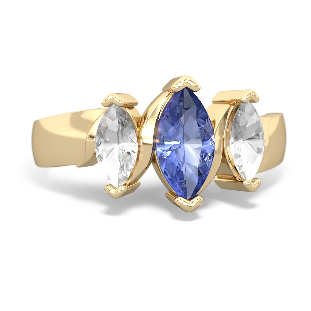 Tanzanite Three Peeks 14K Yellow Gold ring R2433