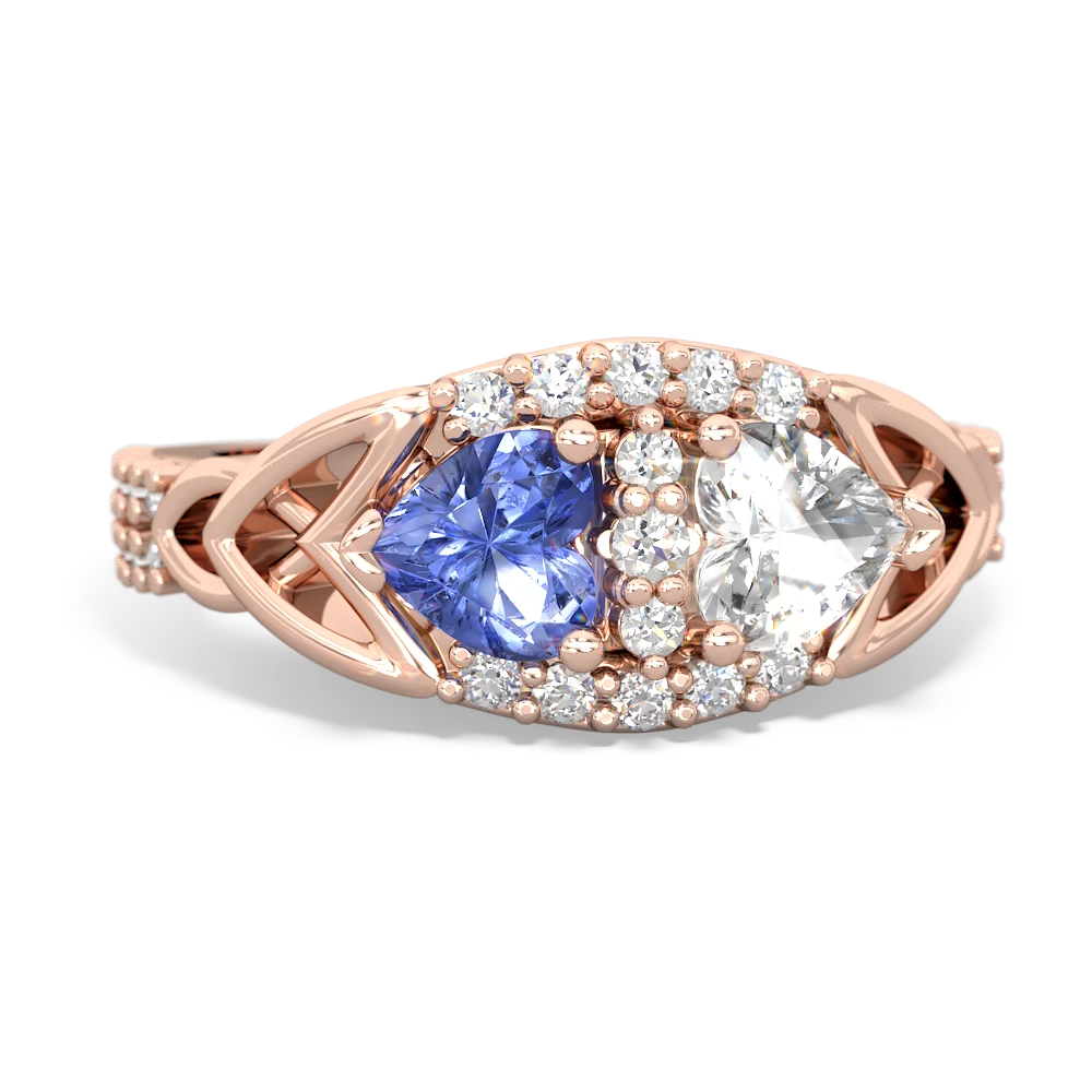 Tanzanite Sparkling Celtic Knot 14K Rose Gold ring R2645