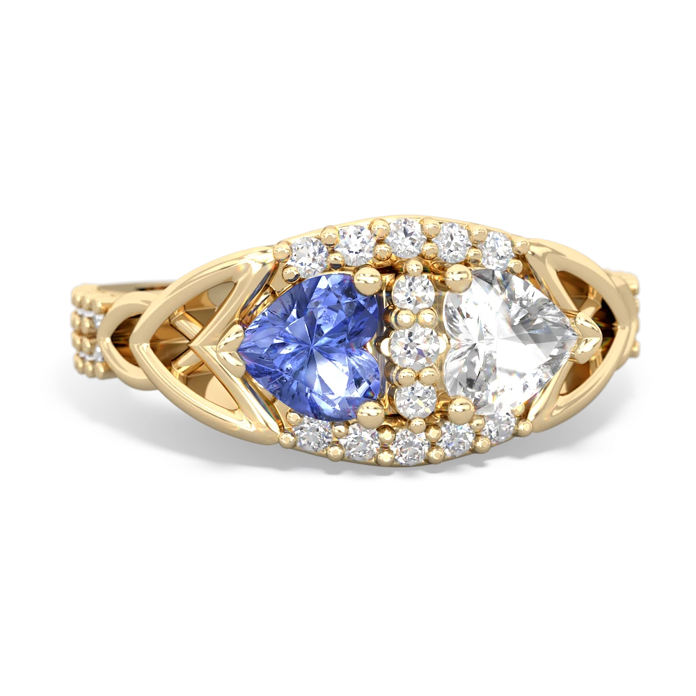 Tanzanite Sparkling Celtic Knot 14K Yellow Gold ring R2645