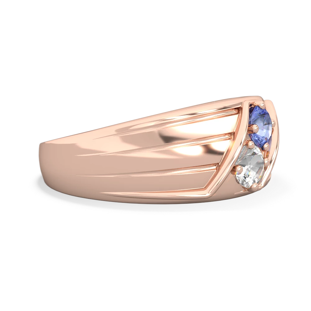 Tanzanite Men's Streamline 14K Rose Gold ring R0460