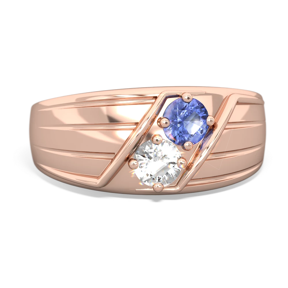 Tanzanite Men's Streamline 14K Rose Gold ring R0460