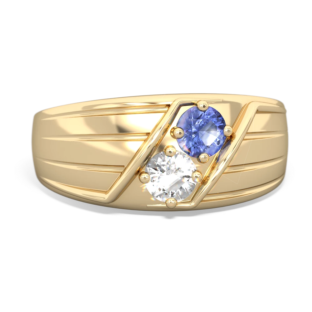 Tanzanite Men's Streamline 14K Yellow Gold ring R0460