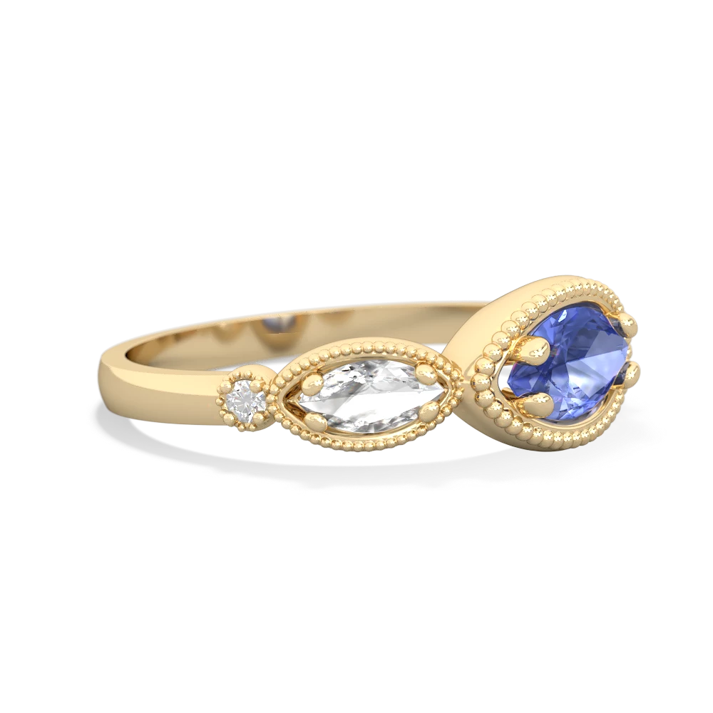 Tanzanite Milgrain Marquise 14K Yellow Gold ring R5700