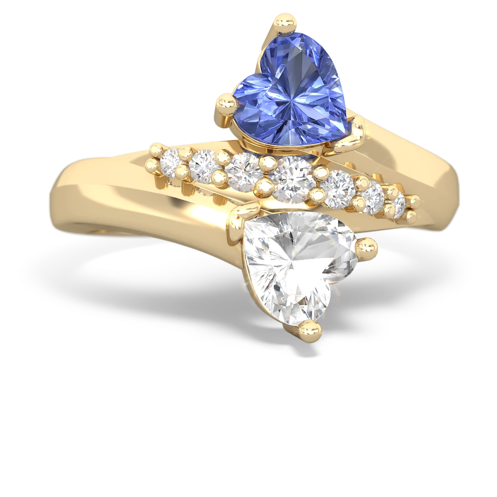 Tanzanite Heart To Heart 14K Yellow Gold ring R2064
