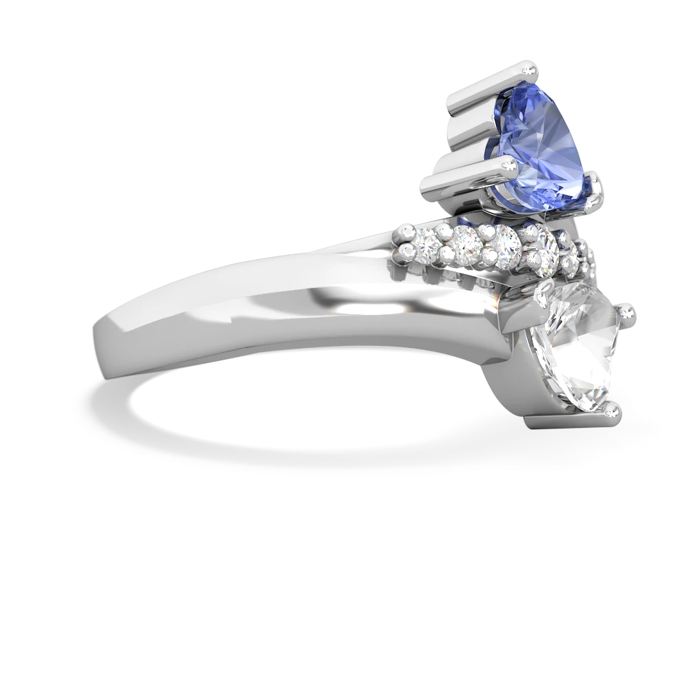 Tanzanite Heart To Heart 14K White Gold ring R2064