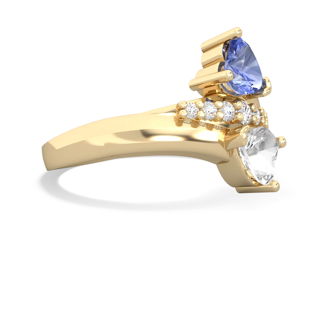 Tanzanite Heart To Heart 14K Yellow Gold ring R2064