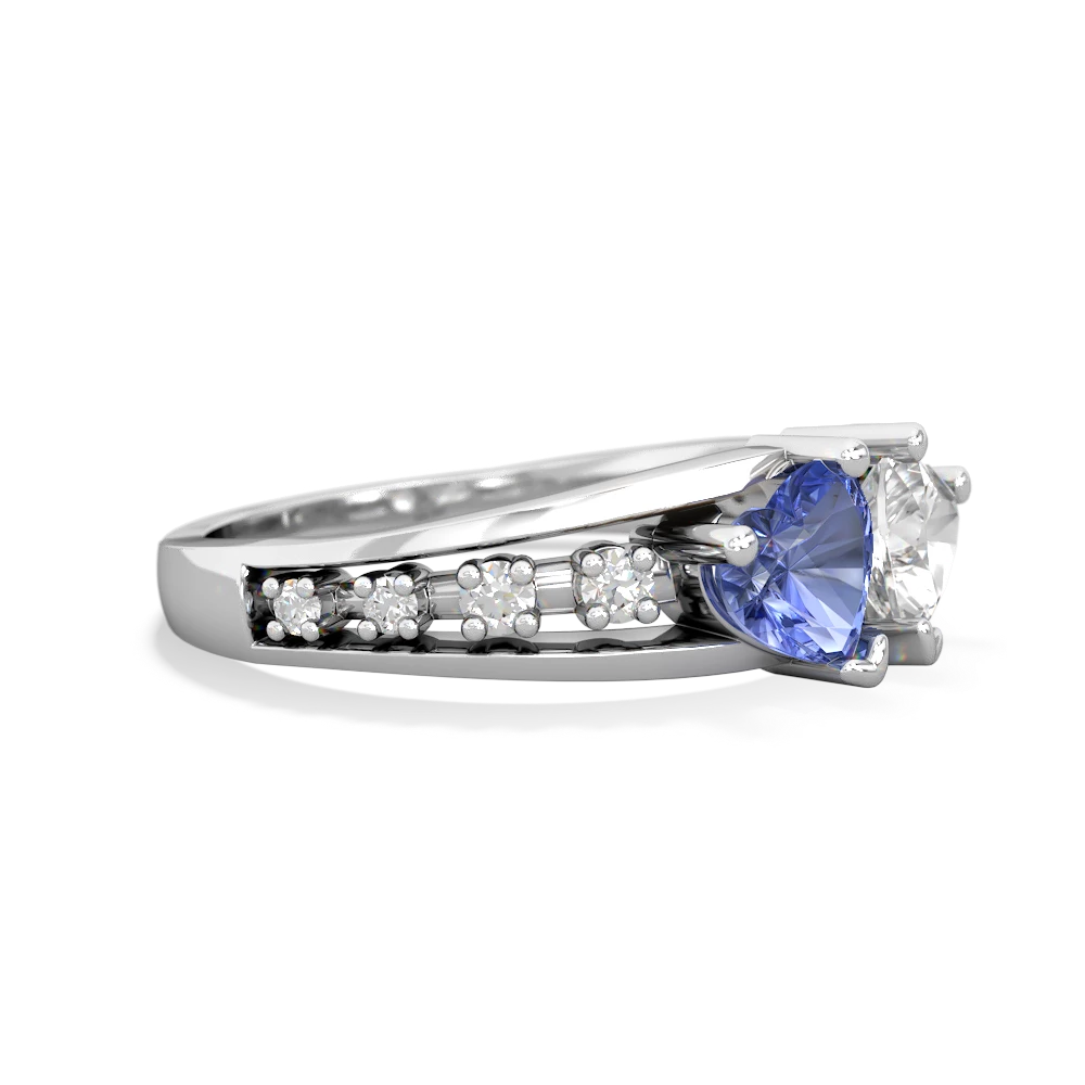 Tanzanite Heart To Heart 14K White Gold ring R3342