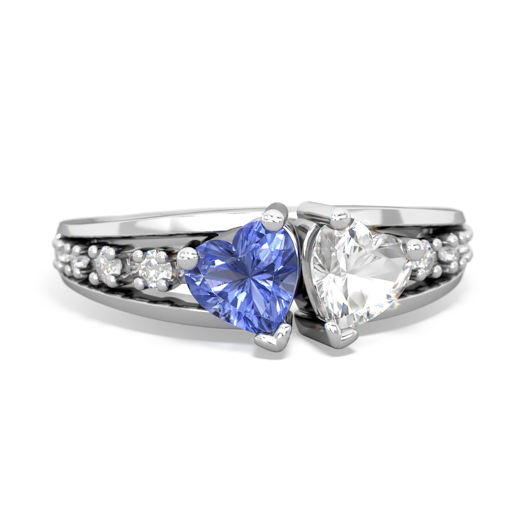 Tanzanite Heart To Heart 14K White Gold ring R3342