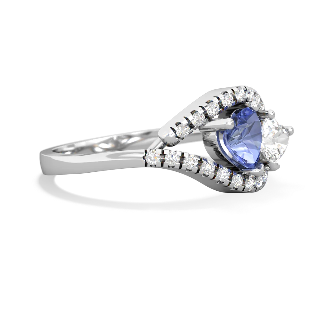 Tanzanite Mother And Child 14K White Gold ring R3010