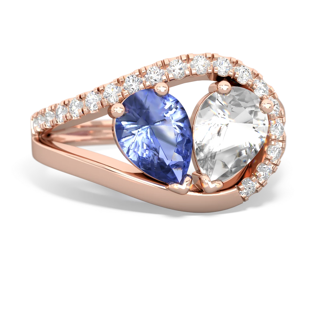 Tanzanite Nestled Heart Keepsake 14K Rose Gold ring R5650