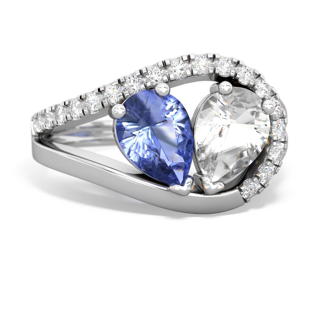 Tanzanite Nestled Heart Keepsake 14K White Gold ring R5650