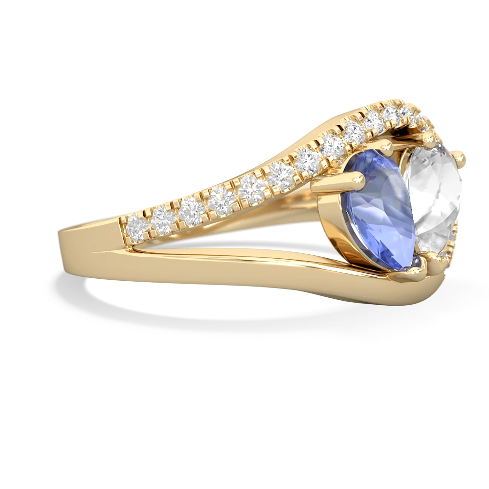 Tanzanite Nestled Heart Keepsake 14K Yellow Gold ring R5650