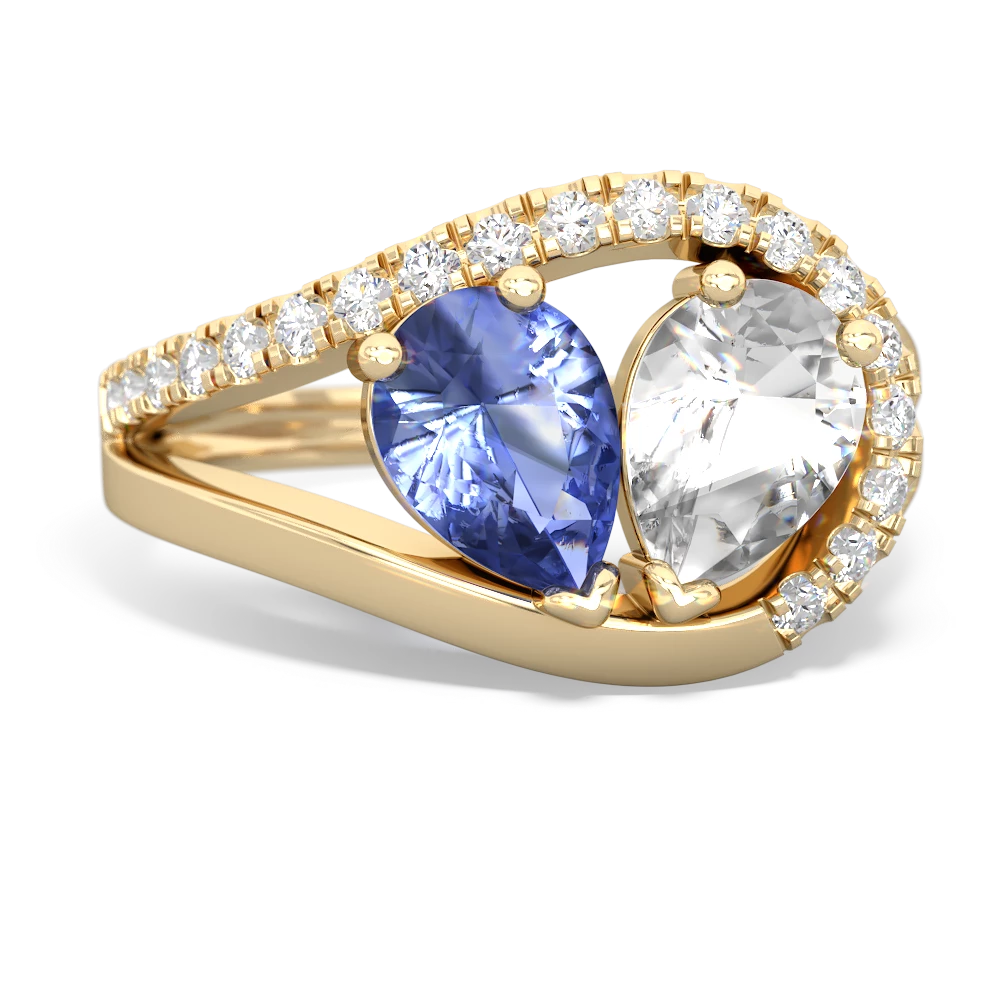 Tanzanite Nestled Heart Keepsake 14K Yellow Gold ring R5650